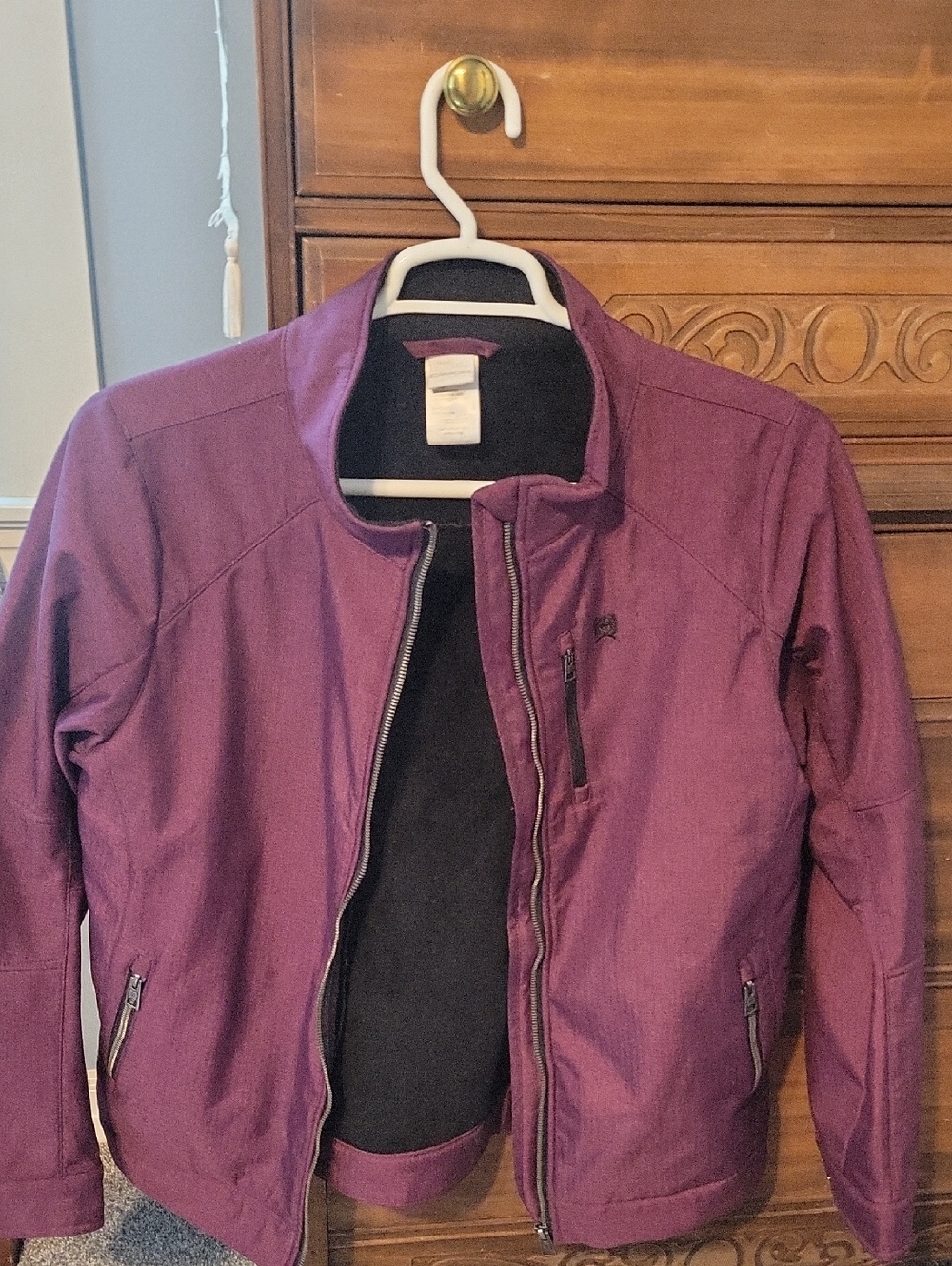 Cinch Jacket in Deep Purple with Black Trim
